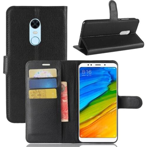 Book Style PU Leather Case Cover for Xiaomi Redmi 5 Plus Flip Wallet Phone Bags Cases with Stand for Redmi Note 5 Global