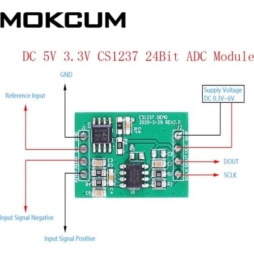 DC 5V 3.3V CS1237 24Bit ADC Module AD Converter Analog to Digital Signal Convert Module