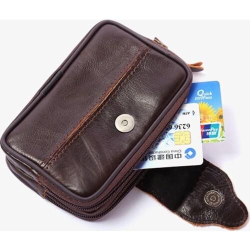 BISI GORO business Wear-resistant small purse Wear belt pocket Phone coin unisex waist bag Multi-function outdoor heuptas heren