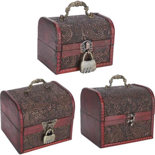 Wooden Retro Jewelry Storage Box Earring Necklace Display Organizer Case Photography Props Packaging Container