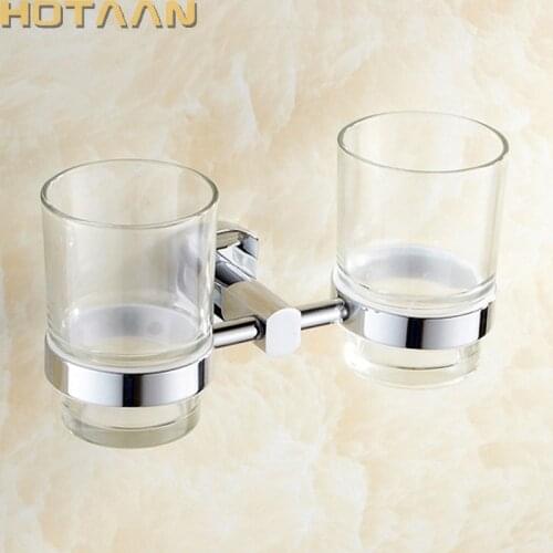 Chrome Plate Solid Brass Tumbler Holder Cup & Tumbler Holders Copper Toothbrush Holder Bathroom Accessories Banheiro YT-11608