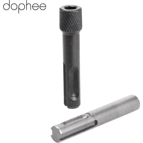 Dophee 2PCS 2 Pits 2 Slot SDS Socket Nut Impact Driver Set Drill Bit Adaptor 1/4" Hex Shank Converter Impact Drill Hammer Bit