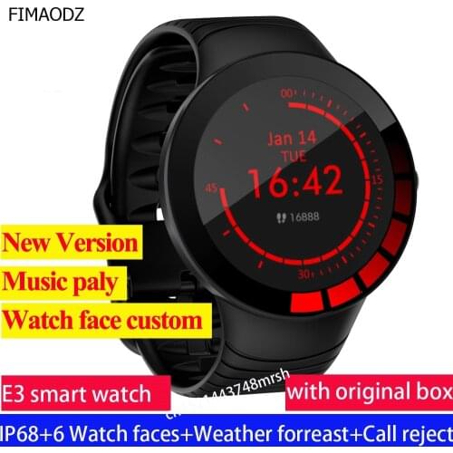 E3 Smart Watch Men IP68 Waterproof Sports Pedometer Bracelet Bluetooth 5.0 Health Monitor Smart Wristband For IOS Android Phone
