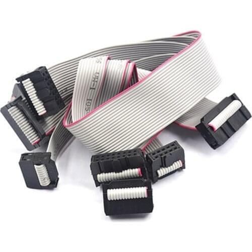 5pcs 2.54MM pitch FC-8/10/14/16/20/26/40 PIN 30CM JTAG ISP DOWNLOAD CABLE Gray Flat Ribbon Data Cable FOR DC3 IDC BOX HEADER