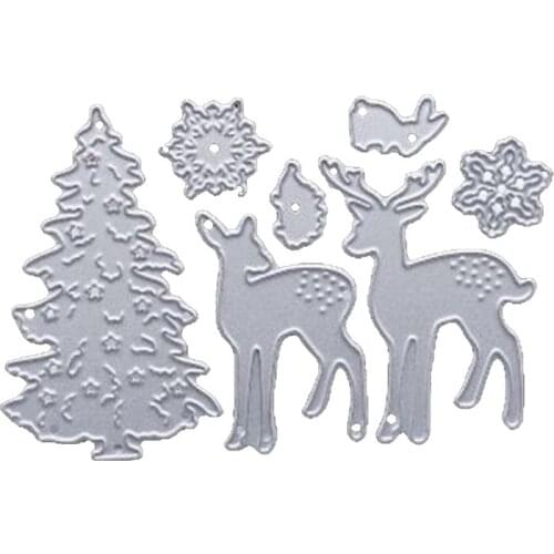 Christmas Tree Deer Metal Cutting Dies Stencil Scrapbooking Embossing Paper