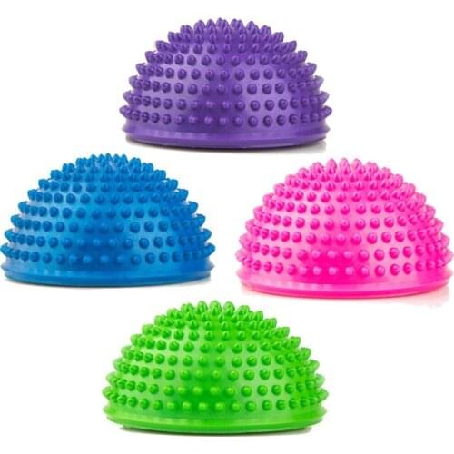 PVC Inflatable Yoga Balls Massage Point Half Fitball Exercises Trainer Stabilizer GYM Pilates Fitness Balancing Ball