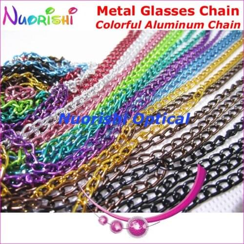 12pcs 10 Colors Very Beautiful Aluminum Metal Sunglasses Eyewear Glasses Cord Chain Lanyard free shipping L504