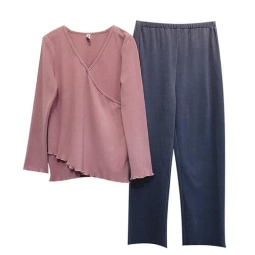 Pregnant womens autumn clothes long trousers thermal underwear fever German velvet thick nursing pajamas confinement clothing