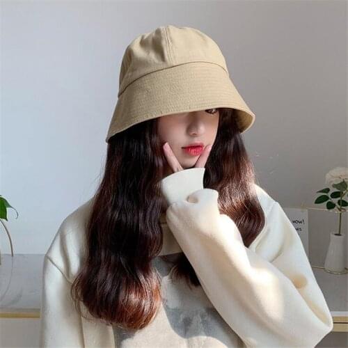 New Unisex Cotton Bucket Hats Women Summer Sunscreen Caps Solid Retro Sunbonnet Fedoras Outdoor Fashion Fisherman Hats Beach Cap