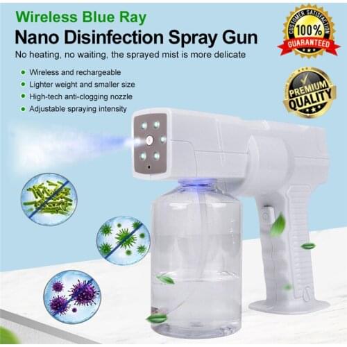 600ML Disinfection Blue Light Nano Spray Gun Portable Fogger Machine Steam Home Disinfection Piece Blue Light Sprayer