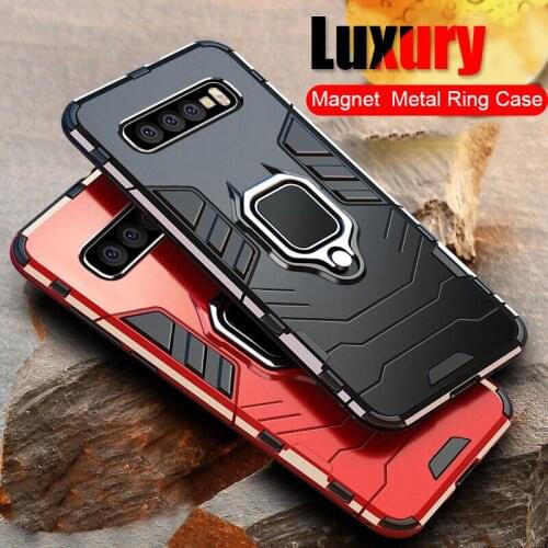 Shockproof Stand Car Ring Case For Samsung S10 Plus S10E Note 9 Phone Case for Samsung J4 J6 A8 Plus A9 A7 A750F 2018 Hard Case