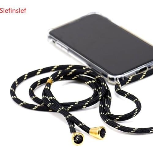 Transparent Soft TPU Cell Phone Case With Lanyard Neck Strap Rope Cord for iphone 6 7 8 plus x xs xr 11 11pro for Samsung s10
