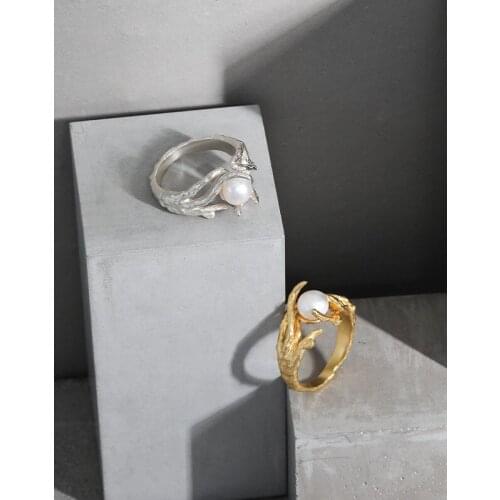 Real 925 Sterling Silver Rings For Women Birthday Accessories, Elegant Natural Freshwater Pearl Ring Party Female Finger Jewelry