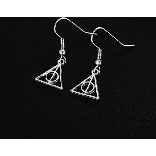 Trendy Vintage Triangle Shape Dangle Earrings for Women Girl Retro Drop Earrings Cute Small Object Earring Jewelry Bijoux