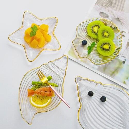 Phnom Penh Shell Glass Bowl Ocean Fruit Disc Home Living Room Dessert Bowl Salad Dinner