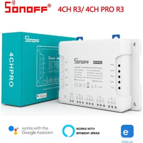 SONOFF 4CH R3/PRO R3 Smart Switch 4-channel WIFI Smart Home Timer Light DIY Smart Switch Work With EweLink Alexa Google Home