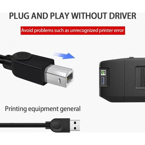 50cm/100cm/150cm/300cm Usb Cable For Printer High Speed A To B Male To Male Usb Printer Cable Data Sync For 3D Label Printer