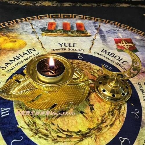 Magic ritual incense burner candle holder moon incense burner home decoration ornaments