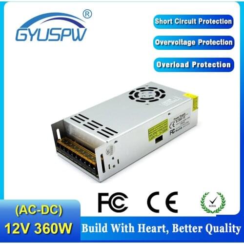 Single Output Switch Power Supply DC 12V 13.8V 15V 18V 24V 30V 360W Driver Lighting Transformer For Led Strip display Lamp CCTV