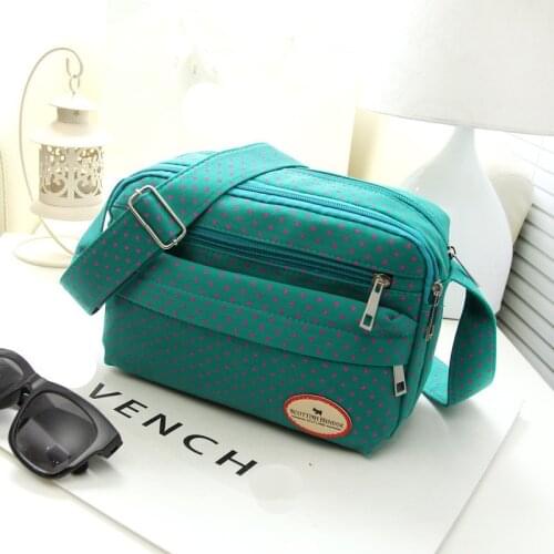 2020 Fashion Polka Dot Multicolor Printed Canvas Womens Crossbody Bag Trend Shoulder Bag Nylon Leisure Messenger Bag