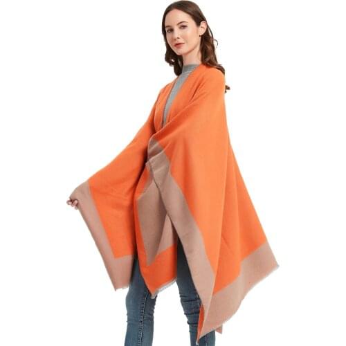 Women Winter New Ethnic Scarf Blanket Pashmina Ponchos And Capes Oversize TR Cotton Scarf Cloak Travel Shawl Scarf 130x150cm