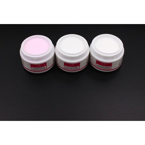 1pot Acrylic Powder Set Nail Glitter Clear White Pink Colors 3D Nail Art Crystal Powders Gel Tips Builder Manicure