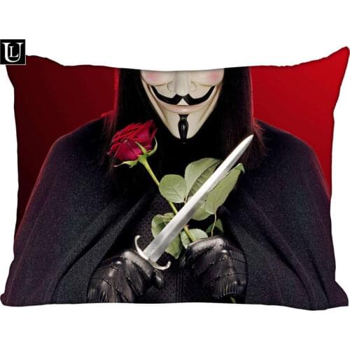 Top Sale V for Vendetta Pillowcase Custom Zippered Rectangle Pillow Cover Cases Size 50x75cm (Two sides) 1pcs custom