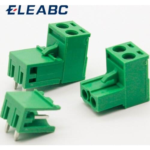 10 sets ht5.08 2pin Right angle Terminal plug type 300V 10A 5.08mm pitch connector pcb screw terminal block