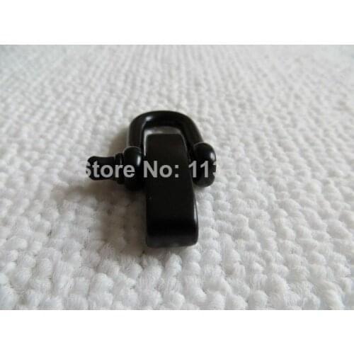 10pcs/lot free ship High Quality Black U Adjustable SHACKLE Buckle for Paracord Bracelet Stainless Steel buckles