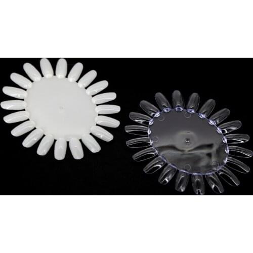 1000pcs Natural Clear Nail Art Gel Polish Color Chart 20 Colors Wheel Manicure Practice Display Rack Acrylic Tips Disk