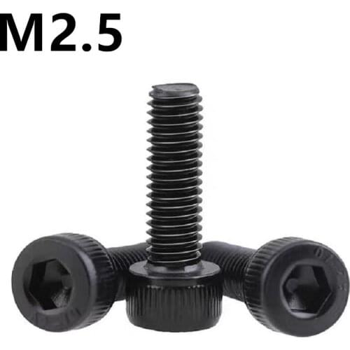 500PCS GB70.1 M2.5x3/4/5/6/8/10/12/14/16/20mm DIN912 Black 304 stainless steel Hex Socket Cap Head Screw Bolt Furniture Fastener