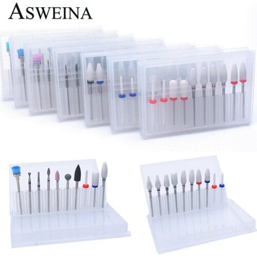 10pc/set Nail Drill Bit Cutter Electric Machine Manicure Bits Rotary Burr for Manicure Cuticle Drill Tools Accessories