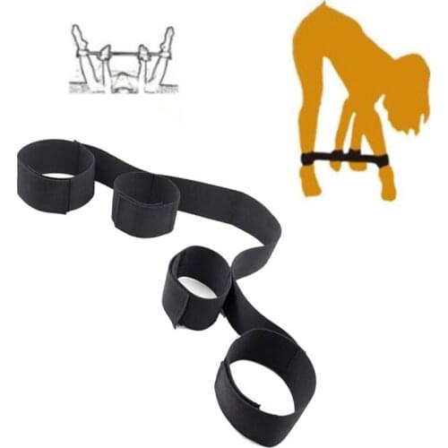 Sex SM Bondage Handcuffs Ankle Cuff Straps Adult Sex Games Bed Bondage Leg Open Hand Foot Limit Sex Toys Torture Male Restraints