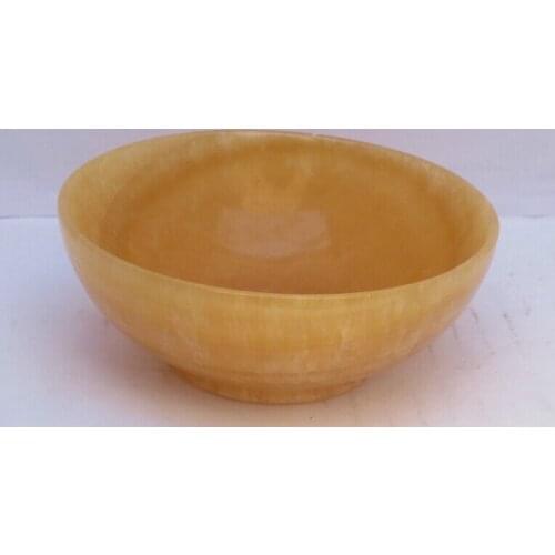 Free Shipping Collectible Decorated Chinese Hand-carved Yellow Jade Bowl 003 fast Shipping