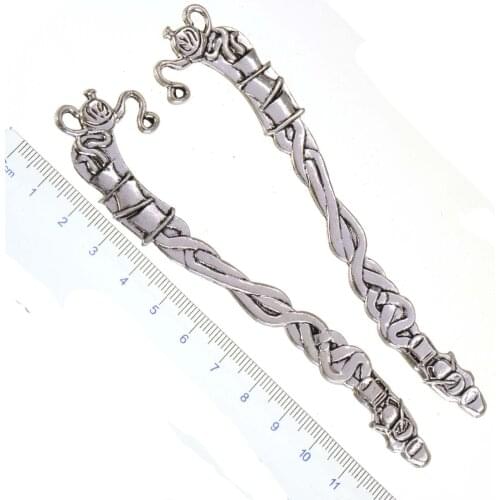 Bookmarks Kawaii Office Supplies Stationery DIY Antique Silver Metal Unique New Wholesales Crafts Jewelry Components 124mm 5pcs