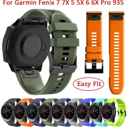 26mm 22mm Quick release Watchband For Garmin Fenix 6X 6X Pro 5X 3 3HR Silicone Easy Fit Wrist Band for Garmin Fenix 6 6 Pro 5 5