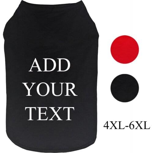 Custom Design Big Dog Pet Clothes Shirts T-Shirt Sleeveless Vest Tank Top Personalized Customized Large Dog Cat Cotton Shirts
