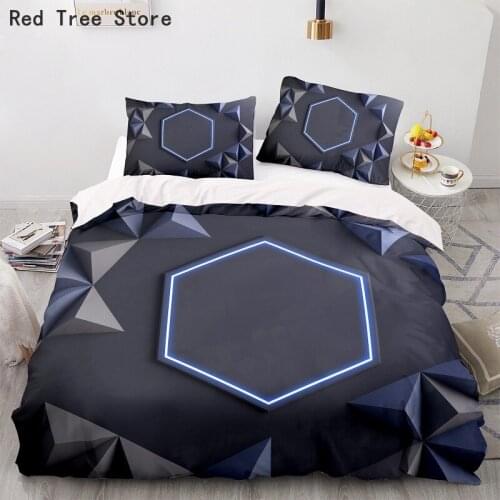 Geometric Figure Bedding Set Cube Shape Duvet Cover&Pillowcase Single Twin Queen King Size Home Textile 2/3 pcs Soft Microfiber