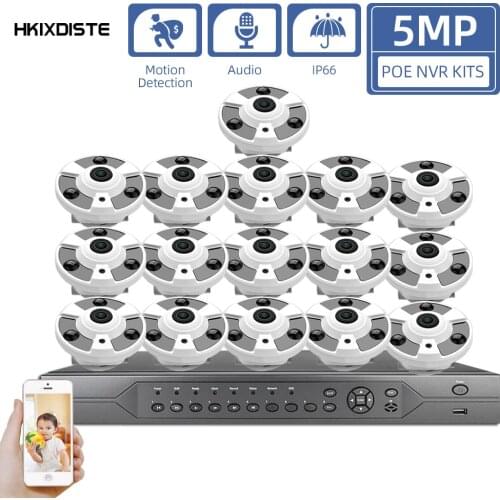 H.265 16CH 5MP POE NVR Kit 5MP CCTV System Audio Indoor Outdoor Motion Detected Security IP Camera Video Surveillance Set 4K NVR