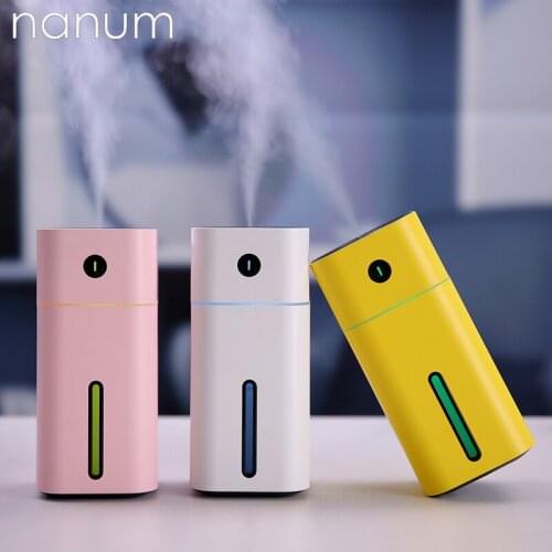 Creative Essential Oil Diffuser Mini Square D Ultrasonic Humidifiers with LED Light USB Aromatherapy Fogger for Office Home