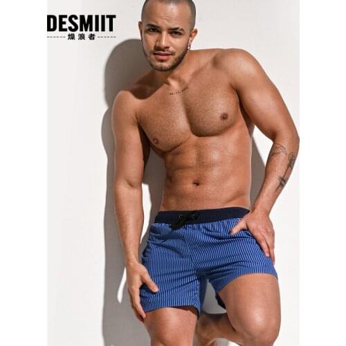 Desmiit Summer Mens Swimming Shorts Breathable Beach Shorts Quick Dry Swim Trunks Swimwear Surf Board Bathing Suit Swimsuit 2021