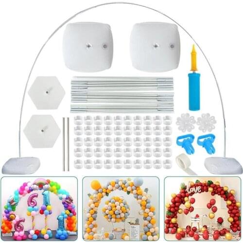 15 Fiber Balloon Arch Holder Kit Water Bag Hexagonal Base Steel Pipe Reusable Birthday Party Wedding Decorative Balloon Bracket