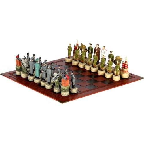 War Chess Set Stalin-Zhukov 3D Painted Chess Pieces, A Variety of Styles for You To Choose Table Games Luxury Soviet VS Germany