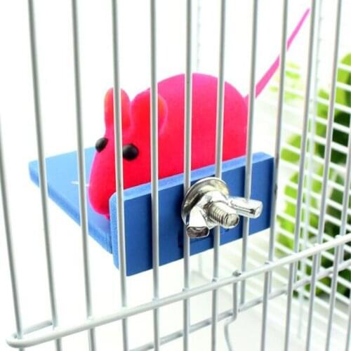 Hamster Platform Stand Rack Rectangle Squirrel Cage Colorful Wooden Plate Toys Pet Supplies Wooden Decorative Ladder Bird Toy