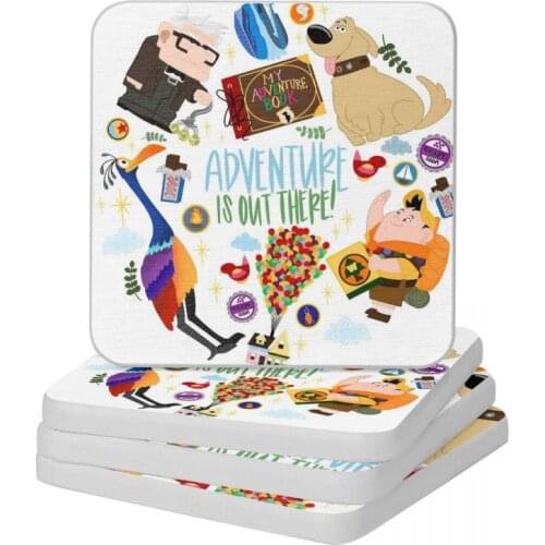 Adventure Is Out There Diatomaceous Earth Square Round Shape Coaster Multifunction Cup Bonsai Mat Soap Pad Diameter 10cm