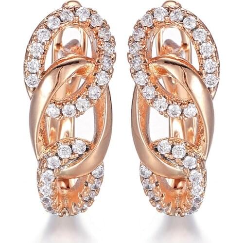 Hanreshe Copper Metal Stud Earrings Punk Jewelry Party Cute Romantic Mini Pretty Geometry Zircon Gold Earring Woman Girls Gift