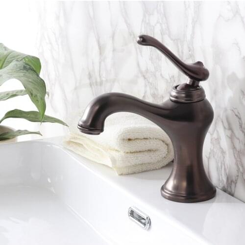Bathroom Faucet Antique Bronze Finish Brass Basin Sink Solid Brass Faucets Single Handle Water Mixer Taps 2362F