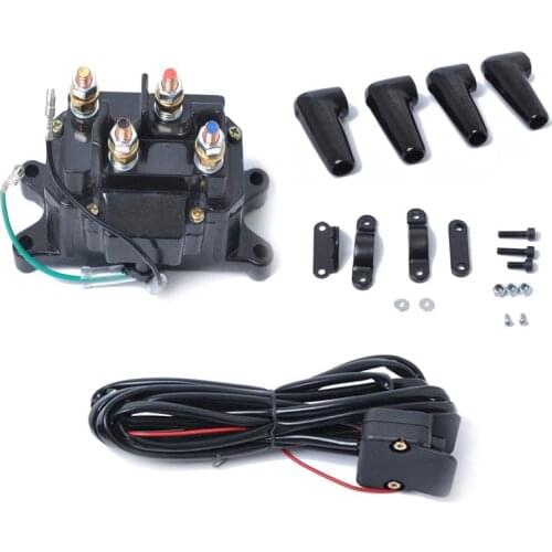 12V Solenoid Relay Contactor & Winch Rocker Thumb Switch COMBO for ATV UTV Winch Relay With Switch Copper Posts