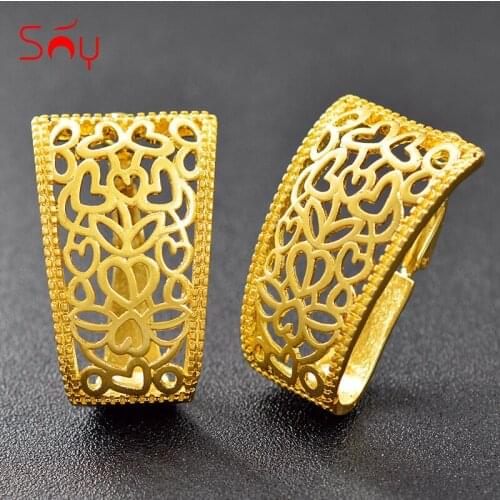 Sunny Jewelry Romantic Jewelry Clip Earrings For Women High Quality Jewelry Findings Flower Pattern Earrings For Party Wedding