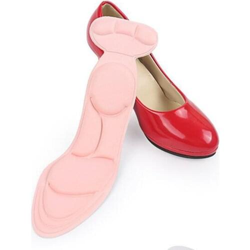 Shoe Insole Pad Insert with Heel Grip Protector Lady Women Pain Relief Anti Slip Breathable Cushion Feet Care Sponge Insole